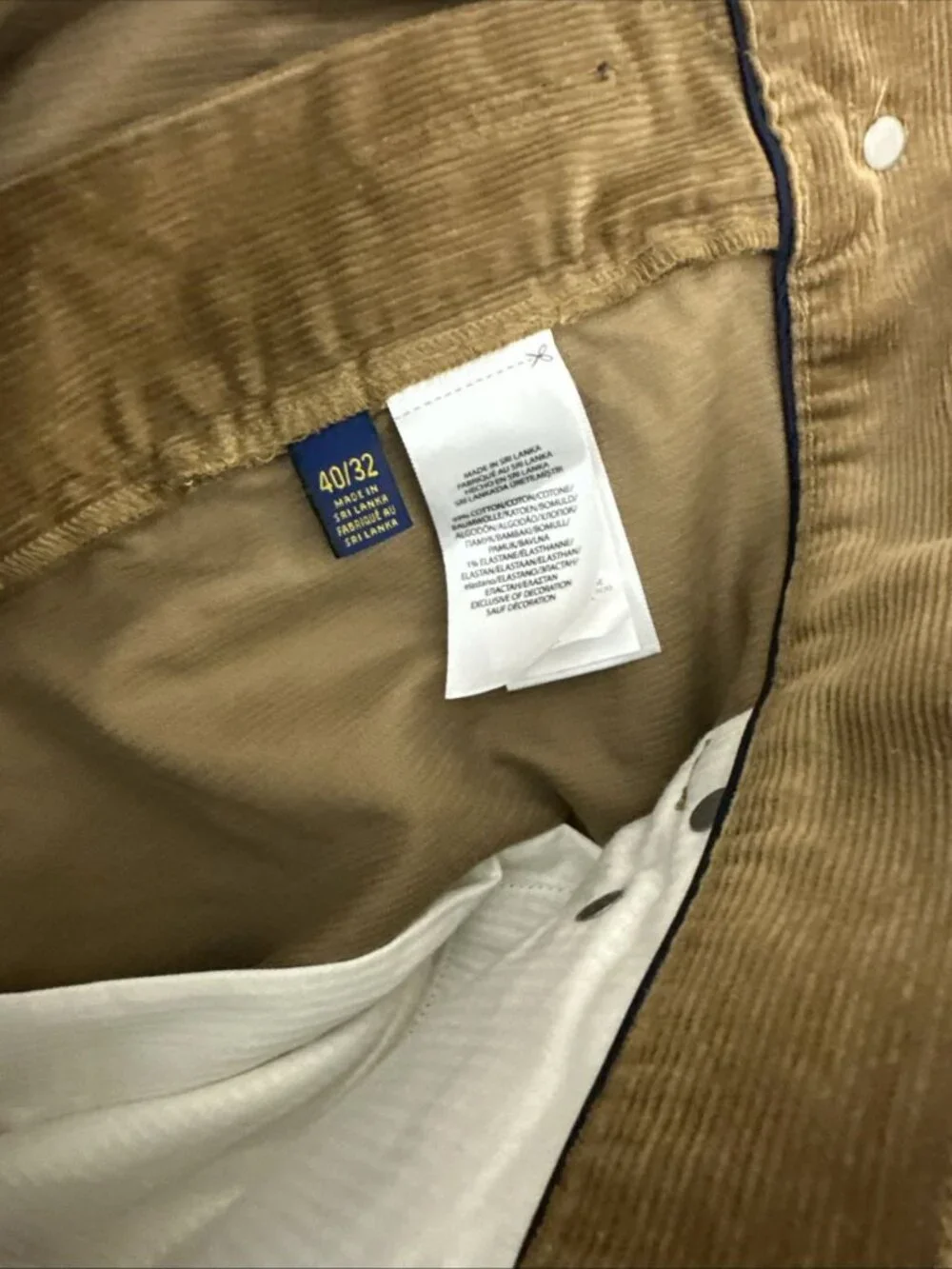 Polo Ralph Lauren Varick Slim Straight men’s corduroy pants brown 40x32 - Picture 7 of 10